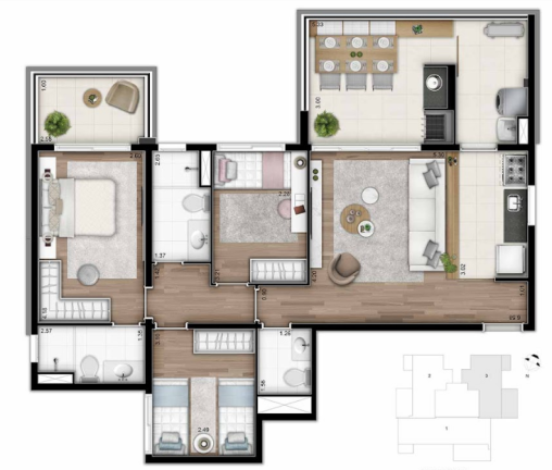 Apartamento com 3 Quartos à Venda,  em Bosque da Saúde - São Paulo