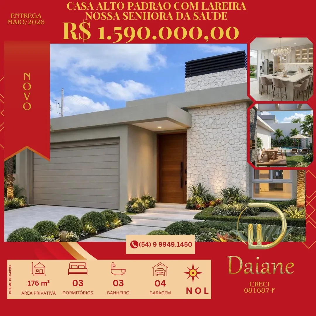 Casa com 3 Quartos à Venda, 176 m² em Nossa Senhora da Saúde - Caxias do Sul