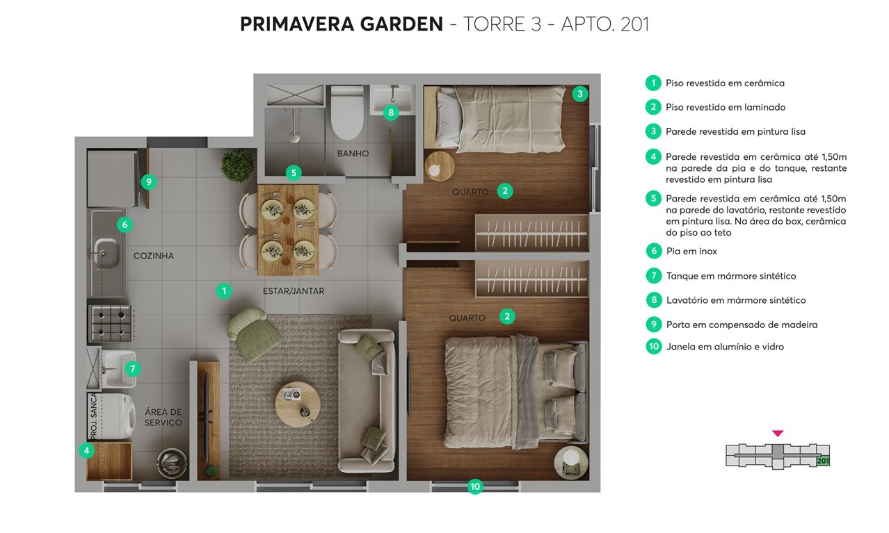 Imagem Apartamento com 2 Quartos à Venda, 41 m² em Jardim Primavera - Duque de Caxias