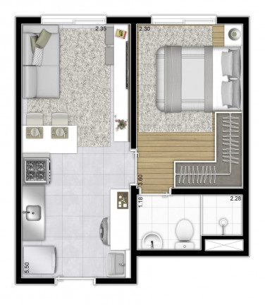 Imagem Apartamento com 1 Quarto à Venda, 28 m²em Belenzinho - São Paulo