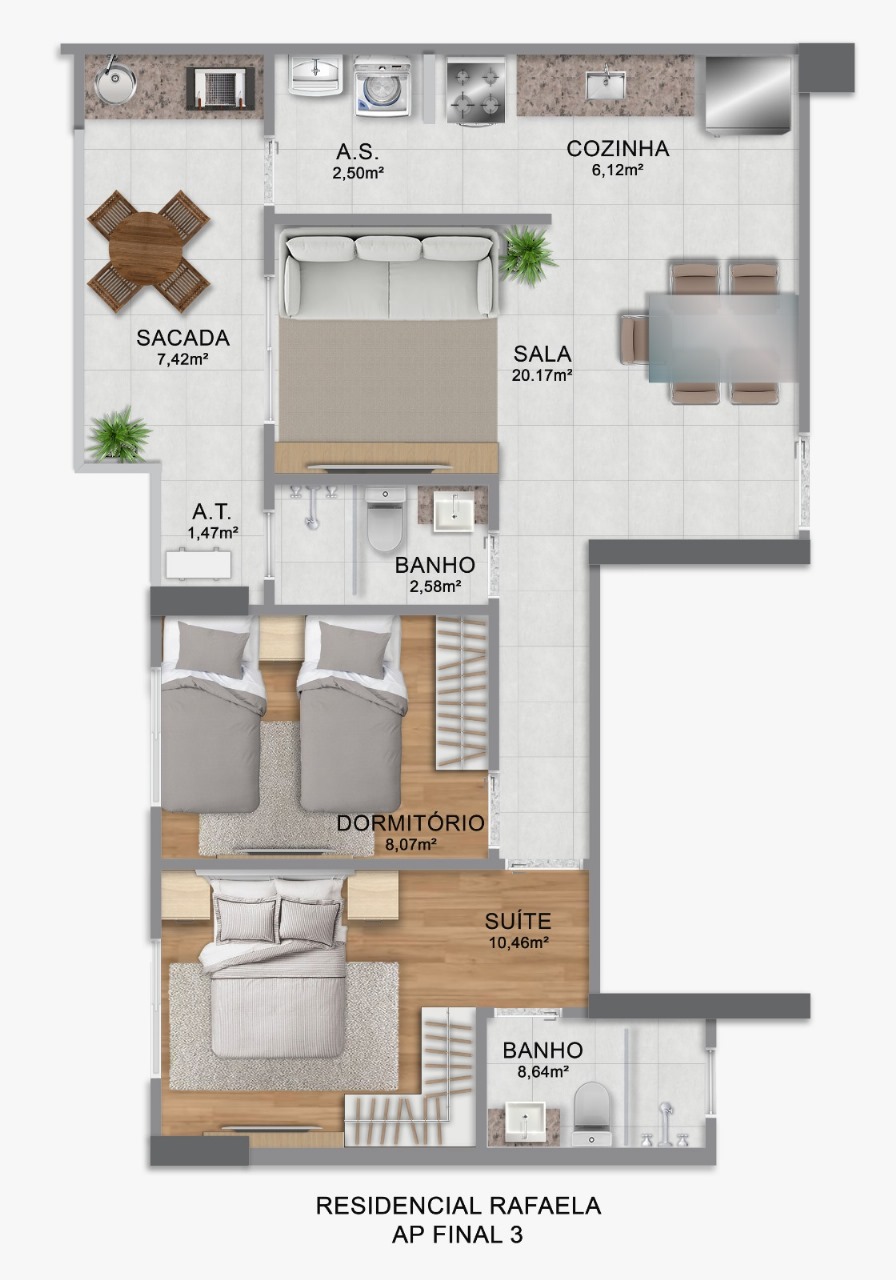 Imagem Apartamento com 2 Quartos à Venda, 64 m²em Guilhermina - Praia Grande