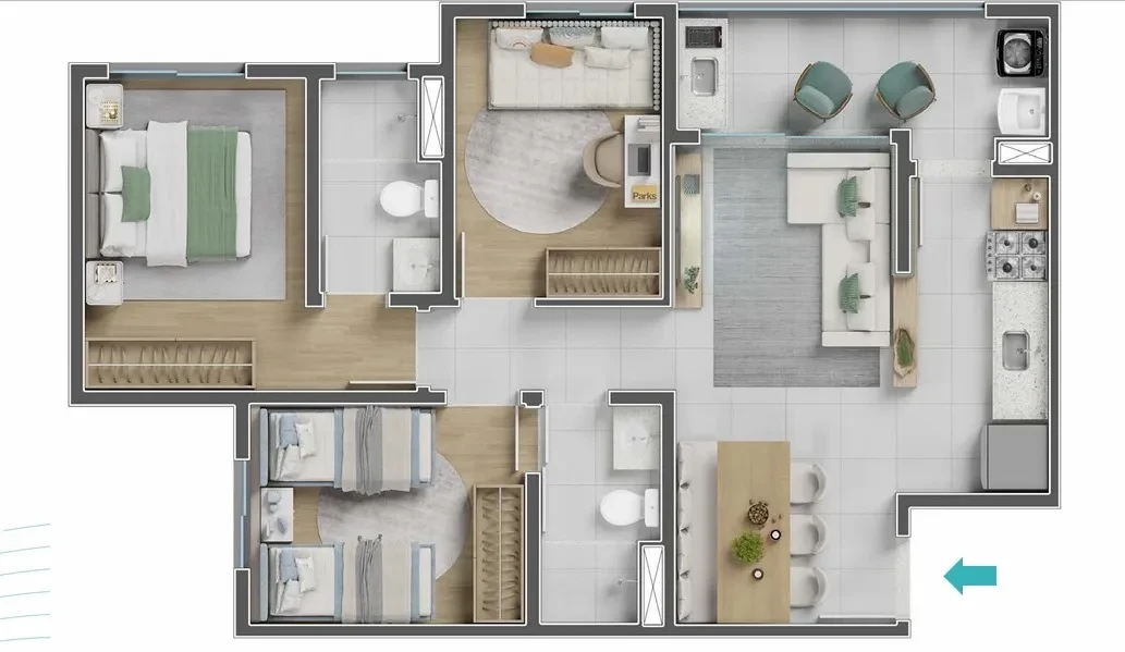 Imagem Apartamento com 2 Quartos à Venda, 54 metros em Palmeiras de São José - São José dos Campos