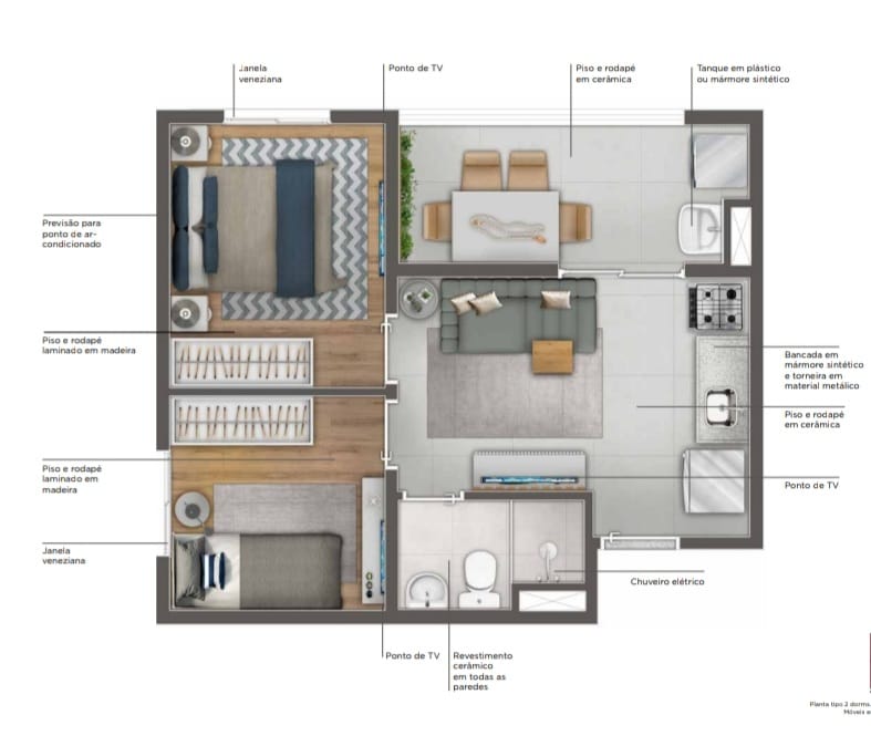 Imagem Apartamento com 2 Quartos à Venda, 36 m²em Vila Ré - São Paulo