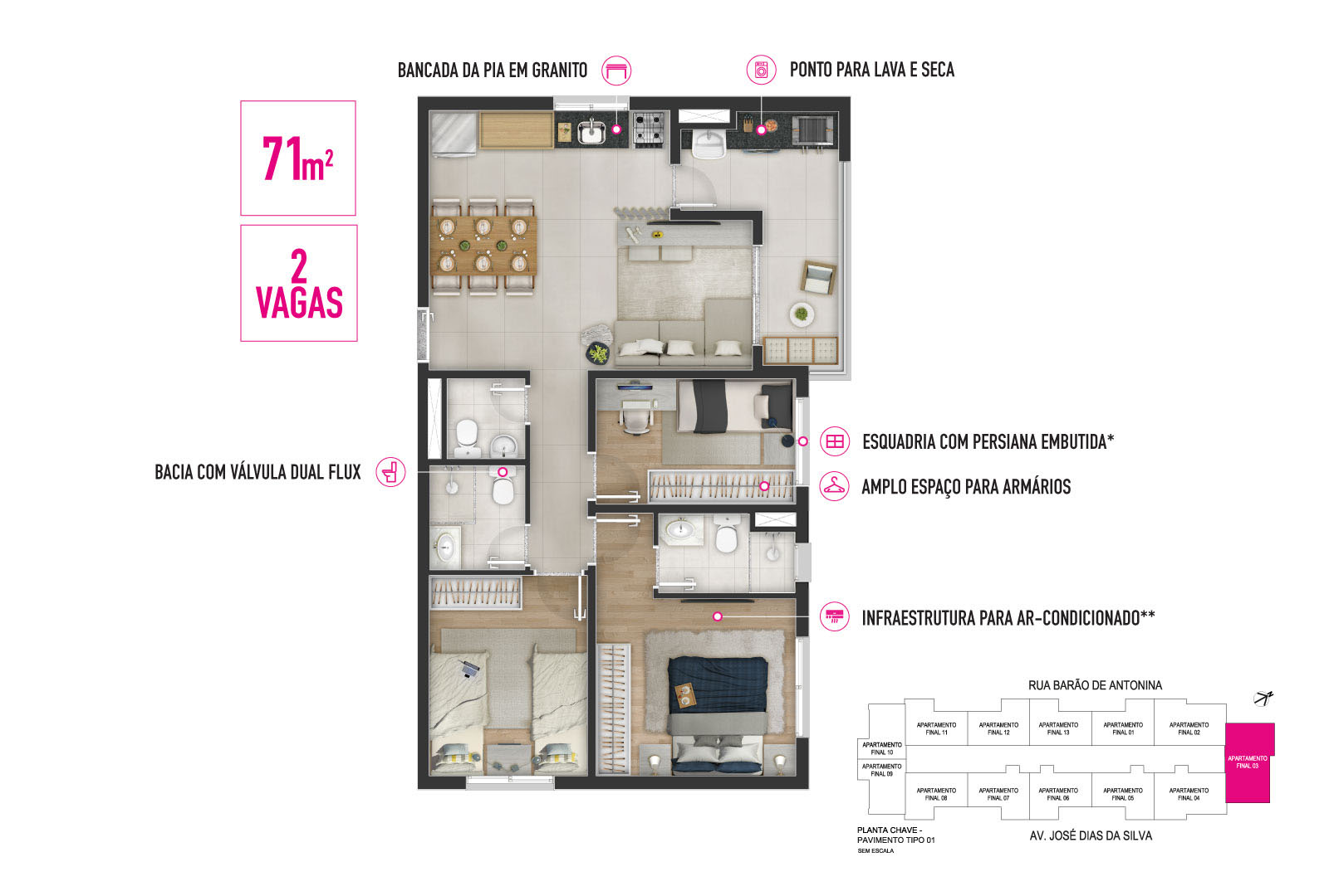 Imagem Apartamento com 2 Quartos à Venda, 62 m²em Parque Viana - Barueri