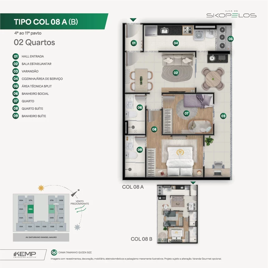 Imagem Apartamento com 2 Quartos à Venda, 59 m² em Praia de Itaparica - Vila Velha Imagem Apartamento com 2 Quartos à Venda, 59 m² em Praia de Itaparica - Vila Velha