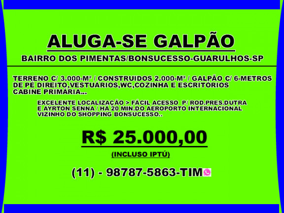 Galpão para Alugar, 3 m² em Jardim Zaira - Mauá