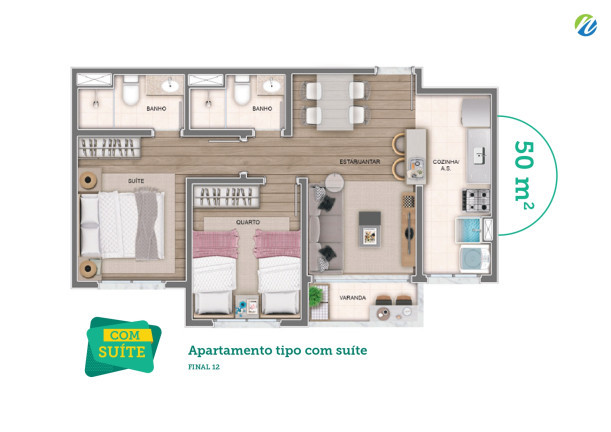 Imagem Apartamento com 2 Quartos à Venda,  em Campo Grande - Rio de Janeiro