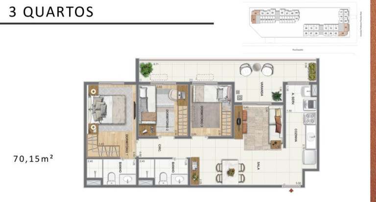 Imagem Apartamento com 3 Quartos à Venda, 70 m² em Santo Cristo - Rio de Janeiro