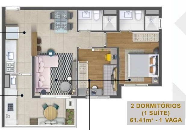 Imagem Apartamento com 2 Quartos à Venda, 61 m² em Butantã - São Paulo
