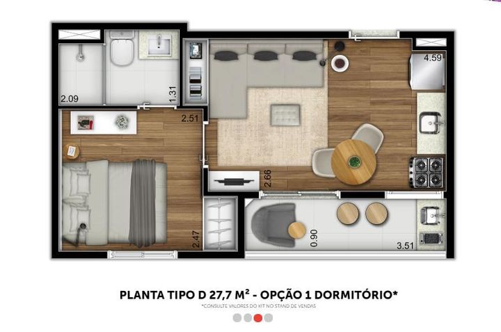 Imagem Kitnet com 1 Quarto à Venda, 27 m² em Sé - São Paulo