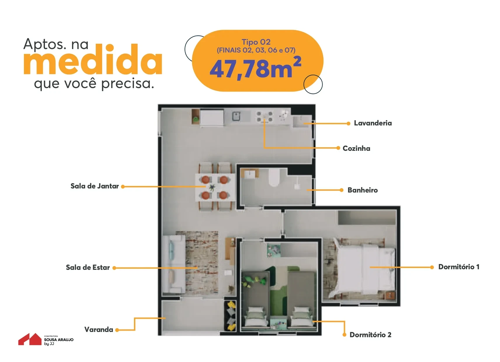Imagem Apartamento com 2 Quartos à Venda, 47 metros em Jardim das Paineiras I - São José dos Campos