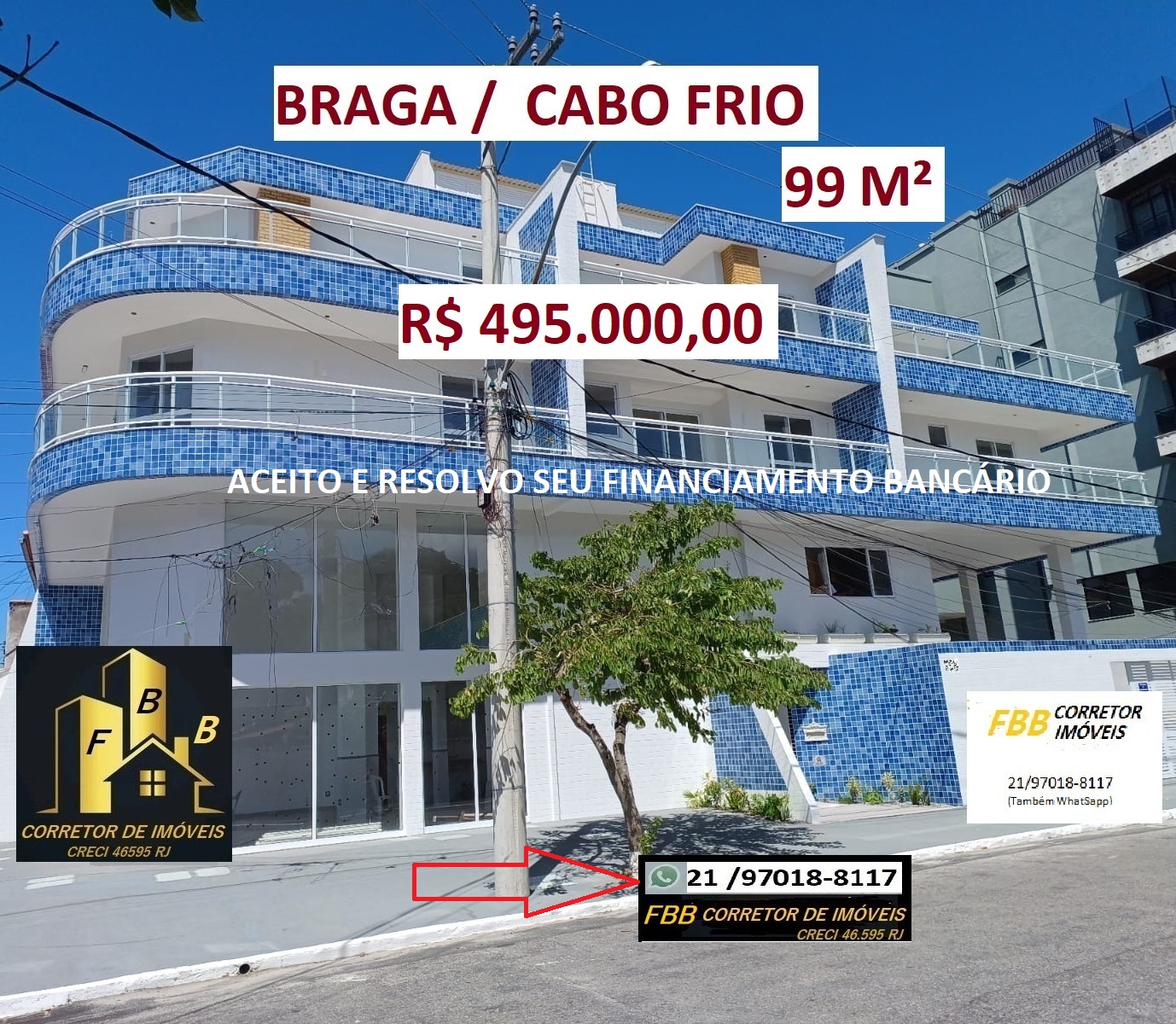 Imagem Apartamento com 1 Quarto à Venda, 99 m² em Braga - Cabo Frio