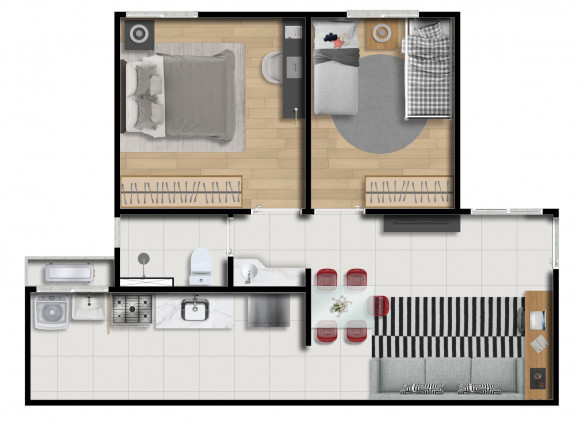 Imagem Apartamento com 2 Quartos à Venda, 46 m² em Jardim Maranata - Aparecida de Goiânia