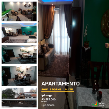 Apartamento com 3 Quartos à Venda, 90 m² em Ipiranga - São Paulo