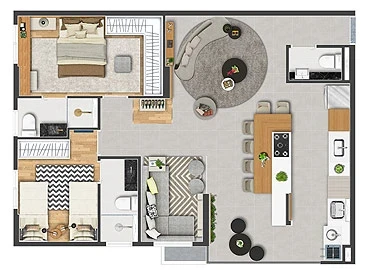 Foto do imóvel: Apartamento com 2 Quartos à Venda, 59 m² em Vila Osasco - Osasco