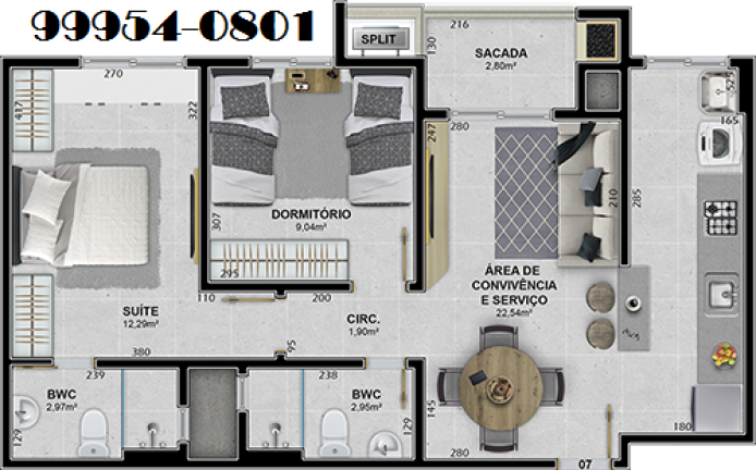 Imagem Apartamento com 2 Quartos à Venda, 66 m² em Presidente Vargas - Içara