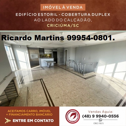 Imagem Cobertura com 3 Quartos à Venda, 291 m² em Centro - Criciúma
