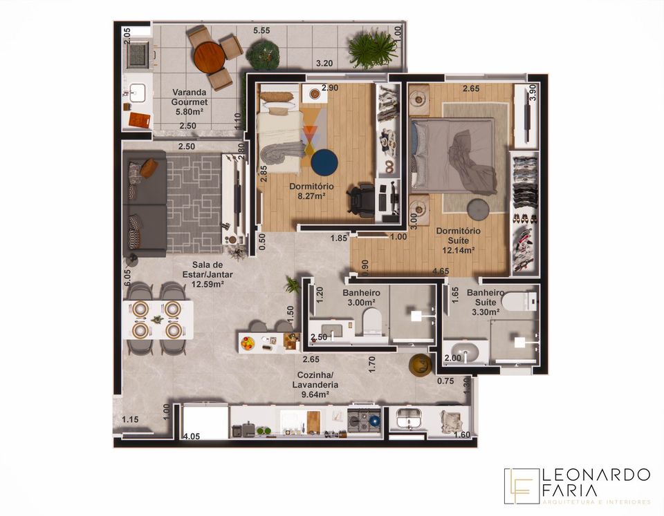 Imagem Apartamento com 2 Quartos à Venda, 65 m²em Caxangá - Suzano