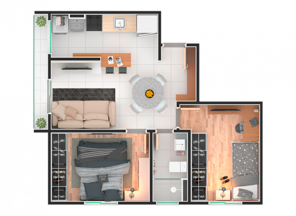 Imagem Apartamento com 2 Quartos à Venda, 48 m² em Vila Oliveira - Mogi das Cruzes
