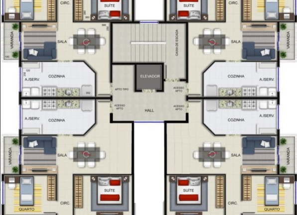 Apartamento com 3 Quartos à Venda,  em Chácara - Betim