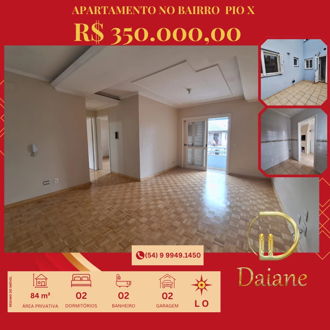 Apartamento com 2 Quartos à Venda, 84 m² em Pio X - Caxias do Sul