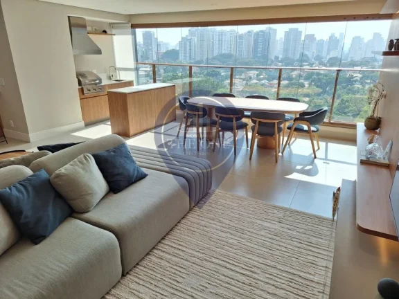 Imagem Apartamento de alto padrão à venda no Brooklin Novo, São Paulo-SP: 3 quartos, 3 suítes, 2 salas, 4 banheiros, 2 vagas.