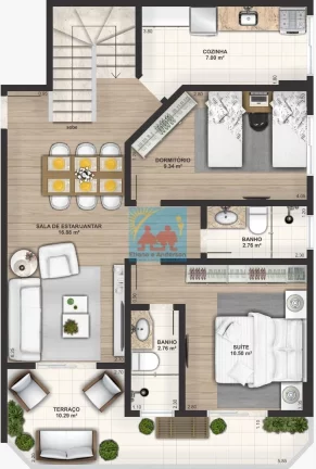 Imagem Apartamento com 2 dorms, Caiçara, Praia Grande - R$ 326 mil, Cod: 1027