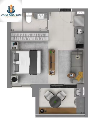 Imagem Apartamento à Venda em Pinheiros Com 1 Dormitório e 1 Vaga