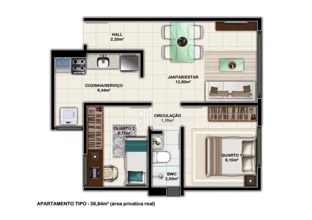 Imagem Apartamento pronto para morar, com 2 dormitórios à venda por R$ 169.900,00 - Condomínio ALAMEDA DIRCEU RESIDENCE - Parque Ideal - Teresina/PI