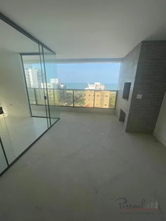 Imagem Sua espaçosa planta, três suítes, quatro banheiros, sacada ampla com churrasqueira e a vista magn...