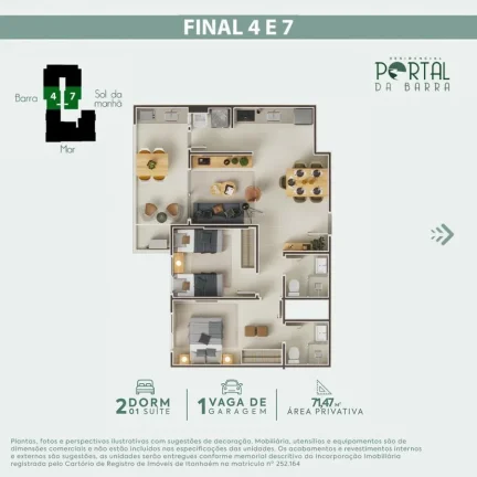 Imagem Apartamento para Venda em Itanhaém, Centro, 3 dormitórios, 2 suítes, 1 banheiro, 2 vagas