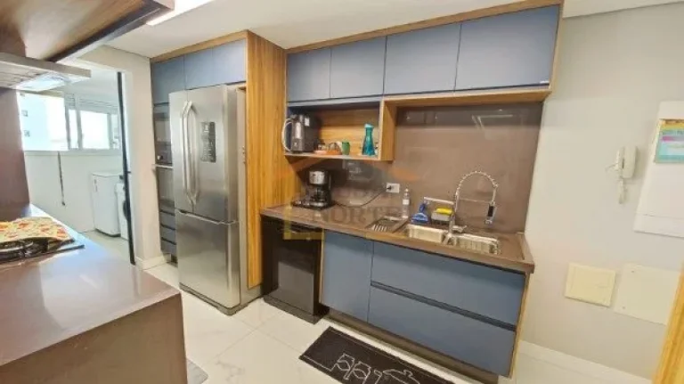 Imagem Apto 145m², 3 suítes, sala ampla, lavabo, sacada com churrasqueira, cozinha americana, área de se...