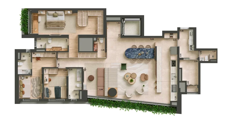 Imagem Cobertura Penthouse com 304 m2, 3 suítes e 3 vagas a venda no Brooklin, São Paulo