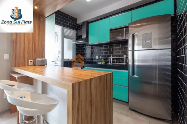Imagem Apartamento Para Alugar no Brooklin Com 1 Suíte e 2 Vagas - Varanda Gourmet