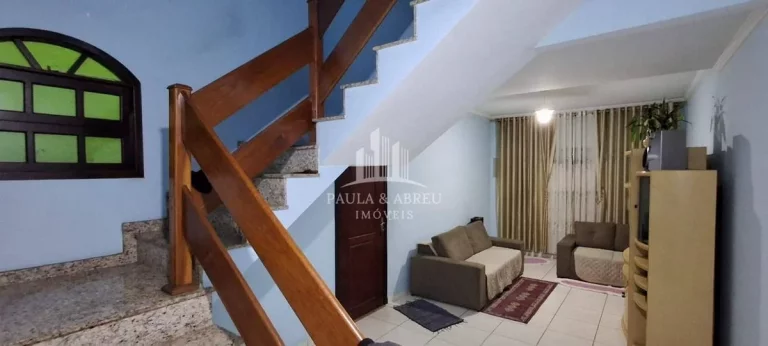 Imagem Sobrado de 3 Quartos, sendo 1 Suíte, 2 Vagas, Financia, Sóton, Área de Lazer com Churrasqueira no Jardim Mauá-SP