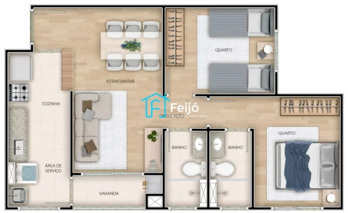 Imagem Apartamentos 2 dormitórios com suíte e sacada no Bairro Camaquã / Cavalhada