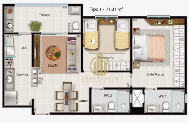 Imagem Apartamento com 2 dormitórios à venda, 71 m² por R$ 475.000,00 - Bonfim Paulista - Ribeirão Preto/SP
