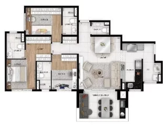 Imagem Condomínio Le Quartier Santo André, apartamento à venda com 3 quartos em Santo André