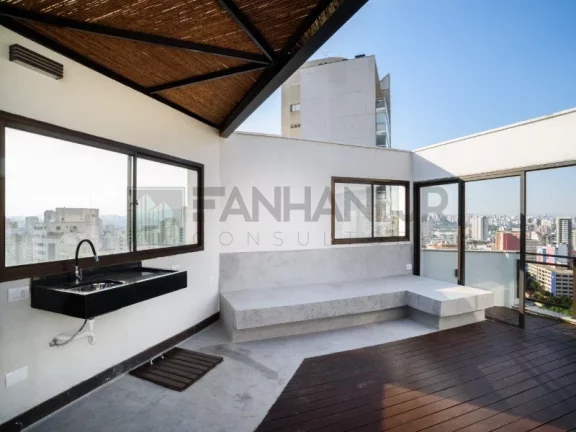 Imagem Magnifica Cobertura Tríplex, no bairro Pacaembu com vista panorâmica em 596m² uteis. 1º Piso: 4 dormitórios sendo 3 suítes, 1 dormitório foi aberto p
