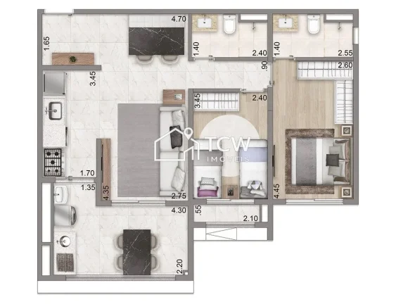Imagem Apartamento Padrão 2 dorm