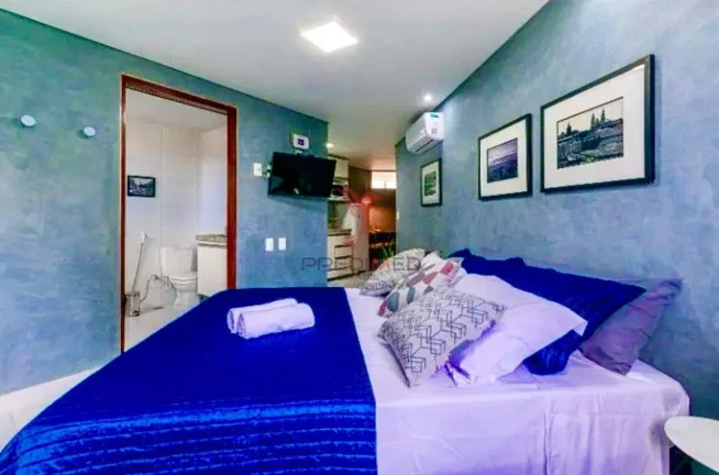 Imagem Flat Studio moderno, mobiliado, excelente localização e pronto para rentabilizar