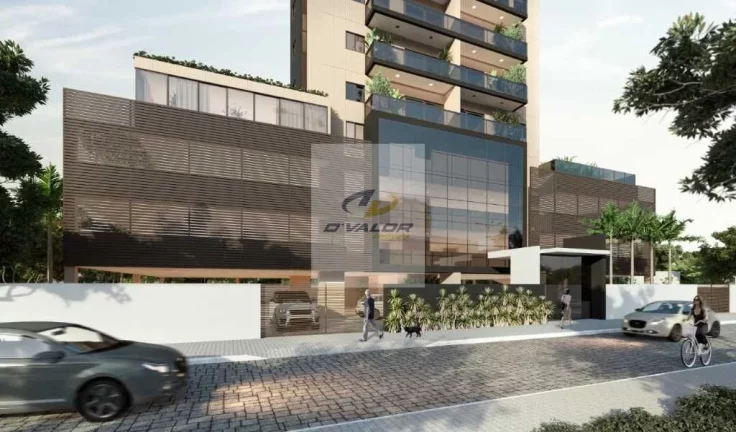 Imagem Vendo apartamentos com vista mar, de 83 m2, varanda, sala p/ 2 ambientes, 3 quartos com 2 suítes e 2 vagas