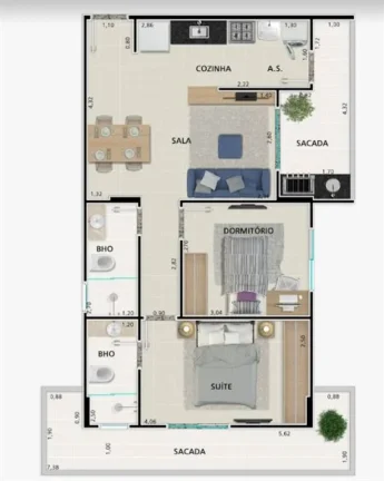 Imagem APARTAMENTO COM 71.14 m² - GUILHERMINA - PRAIA GRANDE SP