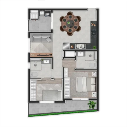 Imagem BOM RETIRO - Apartamento 2 quartos com 1 suíte. 1 vaga. 64,89m².