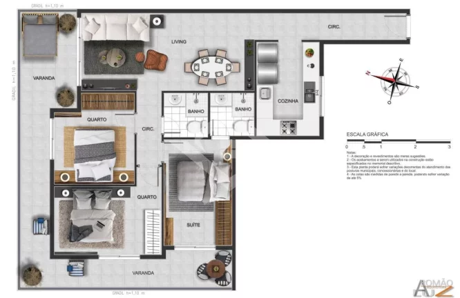 Imagem Apartamento de 3 Quartos para Venda no Recreio com 98 m²
