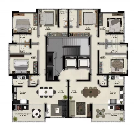 Imagem Apartamento 3 Quartos para Venda em Itapema, meia praia, 3 dormitórios, 3 suítes, 4 banheiros, 2 vagas