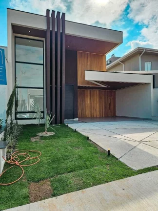 Imagem Casa térrea moderna com escritório e 3 suítes à venda, 195 m² por R$ 1.640.000 - Condomínio Fechado - Indaiatuba/SP