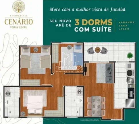 Imagem APARTAMENTO NOVO, ENTREGA MAIO/2024 À VENDA, RESIDENCIAL CENÁRIO (VISTAS JUNDIAÍ RESIDENCIAIS)