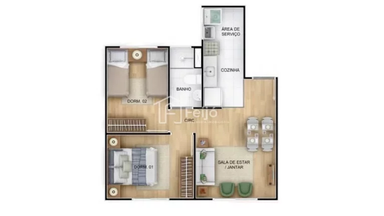 Imagem Apartamentos novos 2 dormitórios no Campo Novo