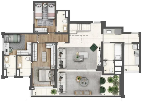 Imagem Apartamento Duplex para Venda em São Paulo, Ipiranga, 3 suítes, 5 banheiros, 3 vagas